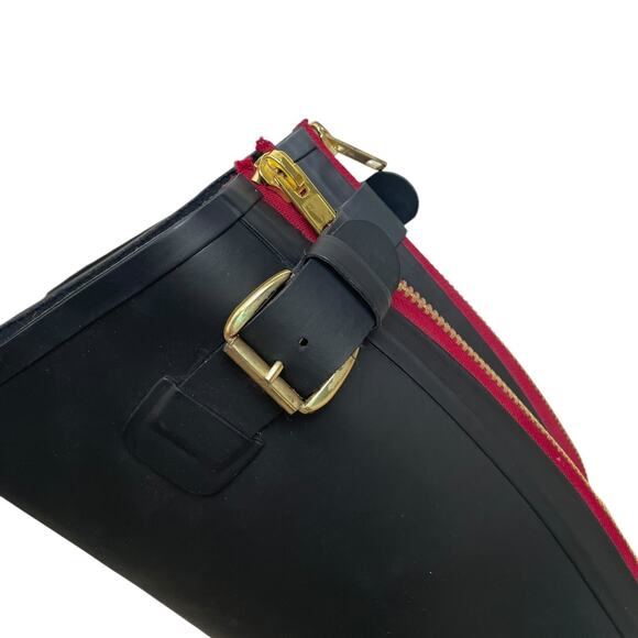 Steve Madden Dreench Black Rubber Knee High Rain Boots - Picture 5 of 9